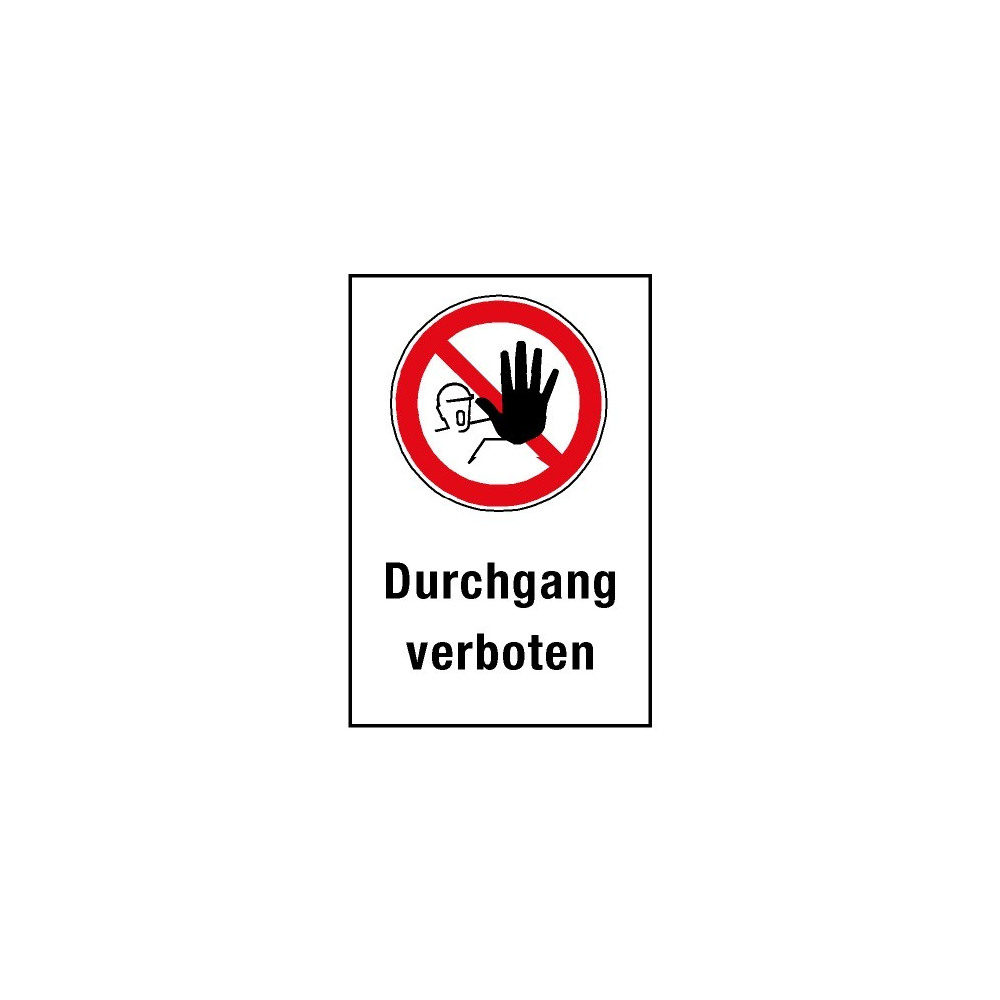 10 PVC 100mm Aufkleber Verbotszeichen "Durchgang Verboten"