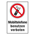 Kombischild „Mobiltelefone benutzen verboten“ - P013