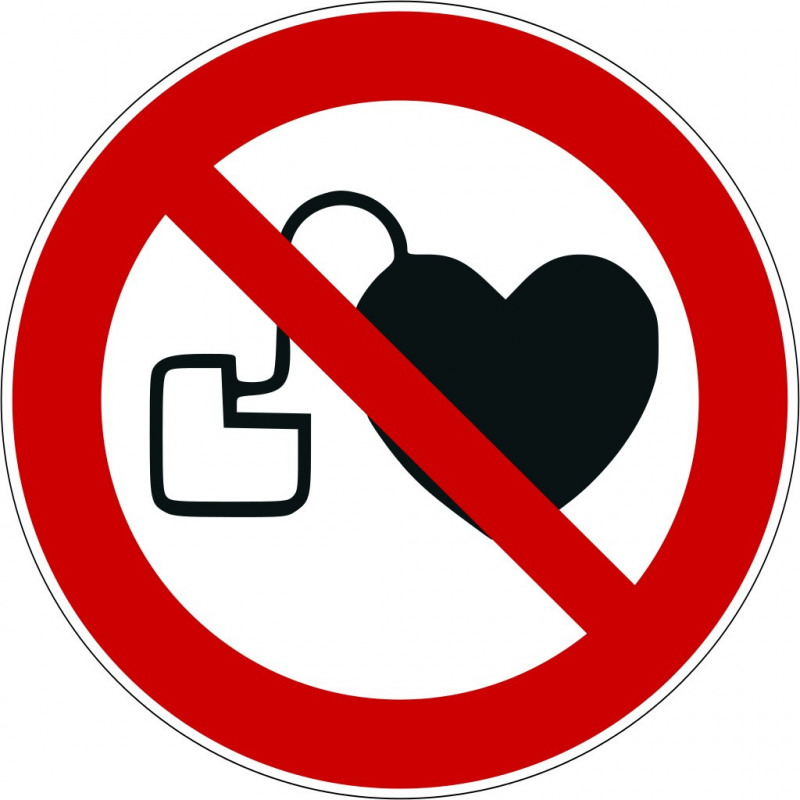 Kein Zutritt für Personen mit Herzschrittmachern oder implantieten Defibrillatoren - P007