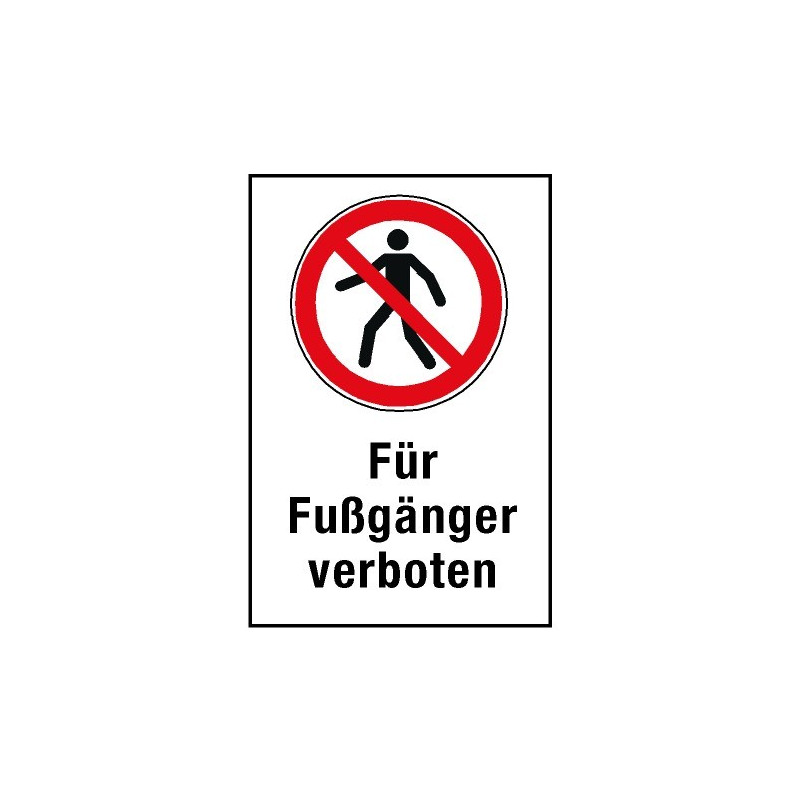 Aufkleber Verbotszeichen Fußgänger verboten ASR ISO 