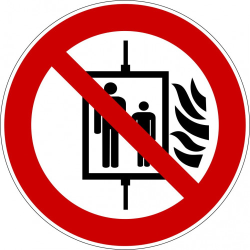 Aufzug im Brandfall nicht benutzen - P020