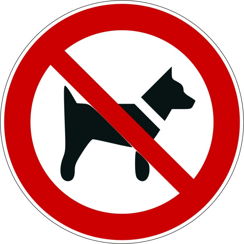 4x Aufkleber Mitführen von Hunden verboten Verbotszeichen P021 10 cm 