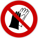 Benutzen von Handschuhen verboten - P028