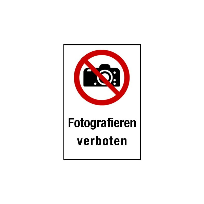 Kombischild „Fotografieren verboten“ - P029