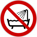 Verbot, dieses Gerät in der Badewanne, Dusche oder über mit Wasser gefülltem Becken zu benutzen - P026