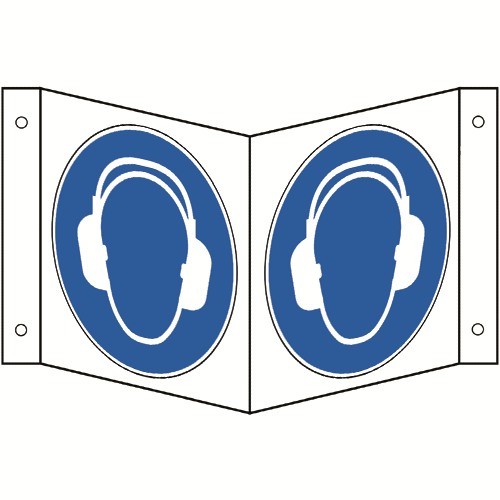 Schild PVC Gehörschutz benutzen D-M003 200mm 