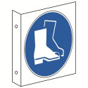 Fahnenschild: Fußschutz benutzen - M008