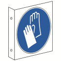 Fahnenschild: Handschutz benutzen - M009