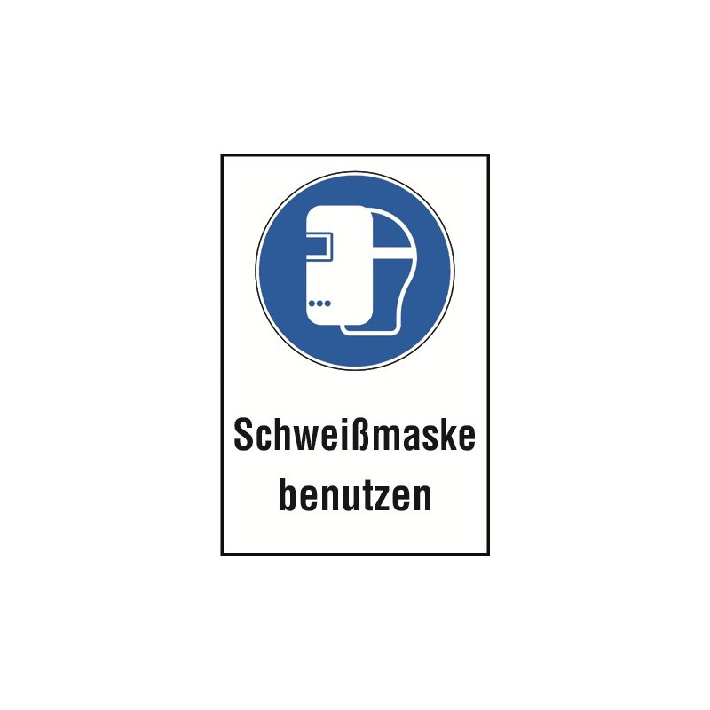 Kombischild „Schweißmaske benutzen“ - DIN EN ISO 7010 - M019