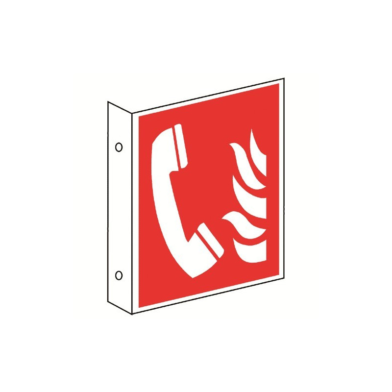 Fahnenschild: Brandmeldetelefon - F006