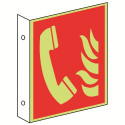 Fahnenschild: Brandmeldetelefon - F006