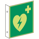 Fahnenschild: Automatisierter Externer Defibrillator (AED) - E010