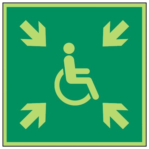 Sammelplatz (kurzzeitig) für Menschen mit Behinderung - DIN EN ISO 7010 - E024