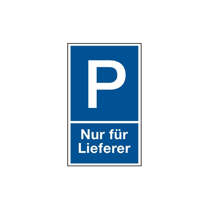 Parkplatzkennzeichnung „Nur für Lieferer“