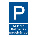 Parkplatzkennzeichnung „Nur für Betriebsangehörige“