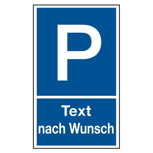 Parkplatzkennzeichnung „Wunschtext“