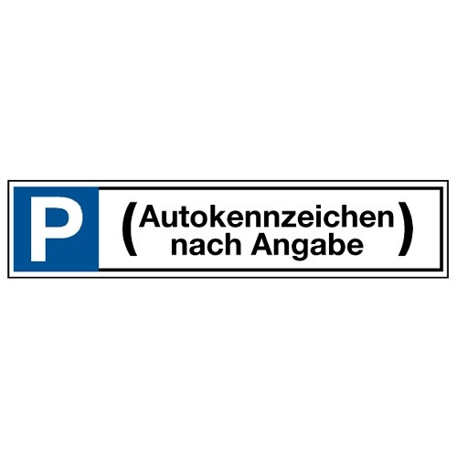 Stellplatzkennzeichnung (Autonummer nach Wunsch)
