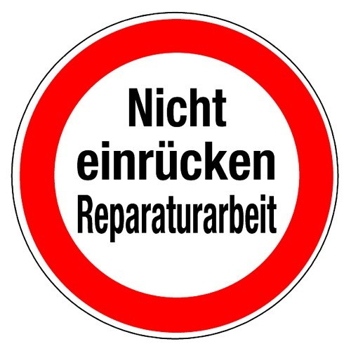 Nicht einrücken Reparaturarbeit