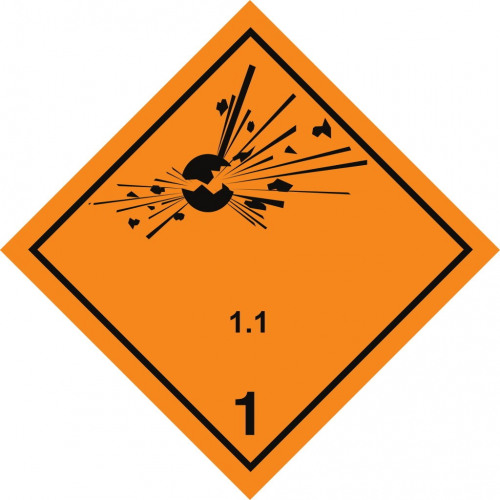 Gefahrgut-Aufkleber Klasse 1.1: Explosive Stoffe und Gegenstände