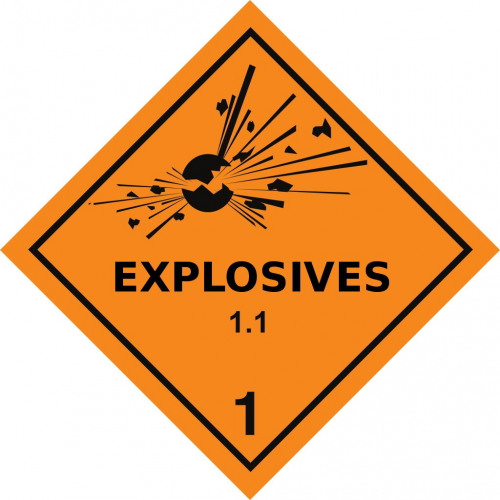 Gefahrgut-Aufkleber Klasse 1.1: Explosive Stoffe und Gegenstände
