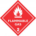 Gefahrgut-Aufkleber (weiß) Klasse 2.1: Entzündbare Gase
