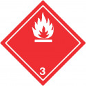 Gefahrgut-Aufkleber (weiß) Klasse 3: Entzündbare flüssige Stoffe