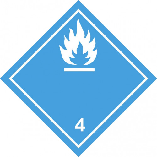 Gefahrgut-Aufkleber (weiß) Klasse 4.3: Stoffe, die bei Wasserkontakt entzündliche Gase entwickeln