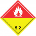 Gefahrgut-Aufkleber (weiß) Klasse 5.2: Organische Peroxide