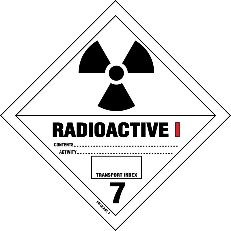 Gefahrgut-Aufkleber Klasse 7: Radioaktive Stoffe Kategorie I