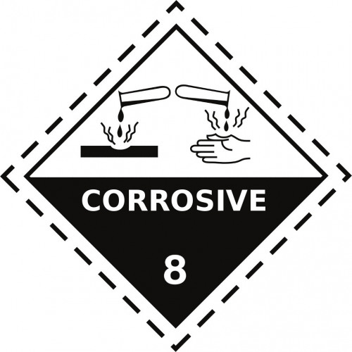 Gefahrgut-Aufkleber Klasse 8: Ätzende Stoffe