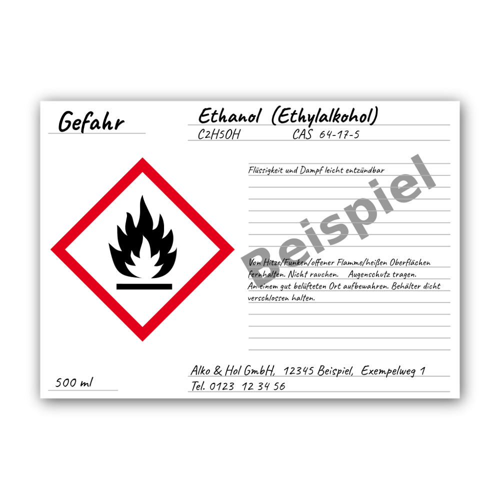 Gefahrensymbol Flamme GHS02 Gefahr Folie 52x74mm 