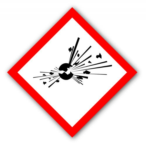Gefahrstoff-Piktogramm „Explodierende Bombe“ GHS01