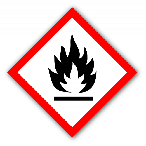 Gefahrstoff-Piktogramm „Flamme“ GHS02