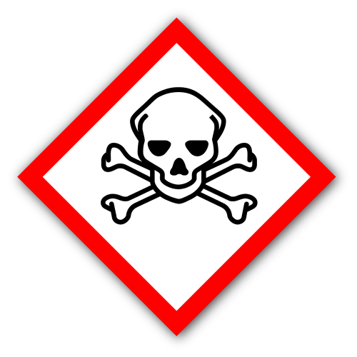 Gefahrstoff-Piktogramm „Totenkopf mit gekreuzten Knochen“ GHS06