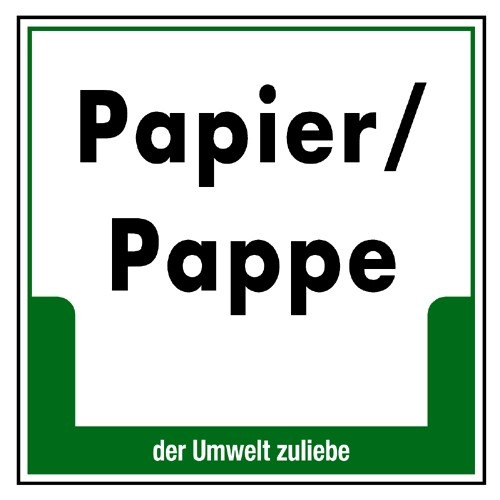 Umweltschild „Papier/Pappe“