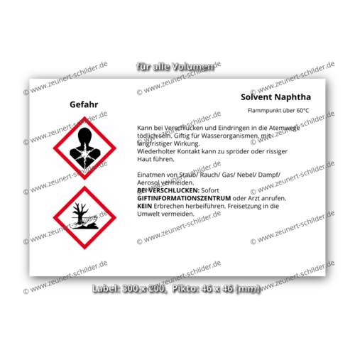 Solvent Naphtha, Flammpunkt über 60°C