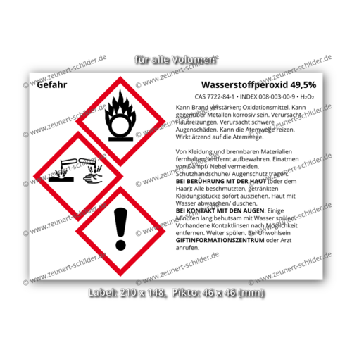 Wasserstoffperoxid 49,5%, CAS 7722-84-1