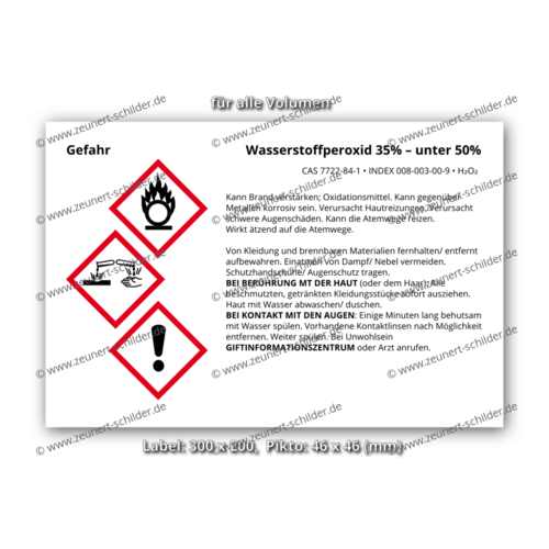Wasserstoffperoxid 35% – unter 50%, CAS 7722-84-1