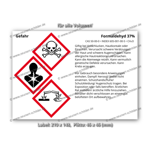Formaldehyd 37%, CAS 50-00-0