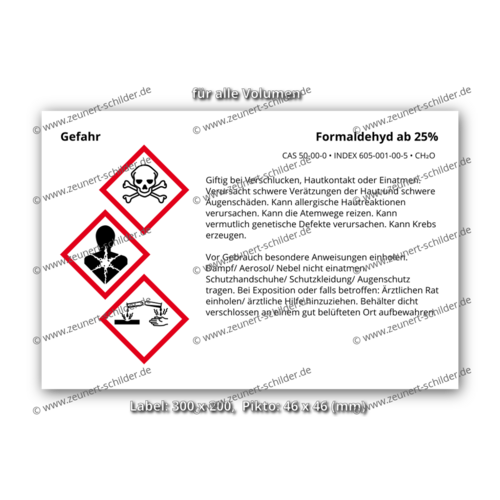 Formaldehyd ab 25%, CAS 50-00-0