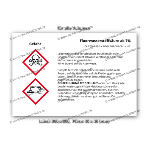 Fluorwasserstoffsäure ab 7%, CAS 7664-39-3