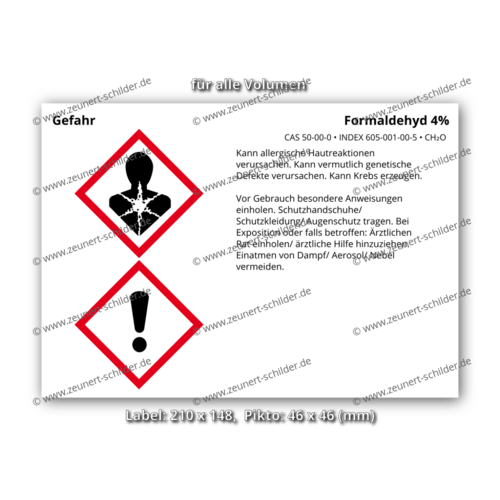 Formaldehyd 4%, CAS 50-00-0