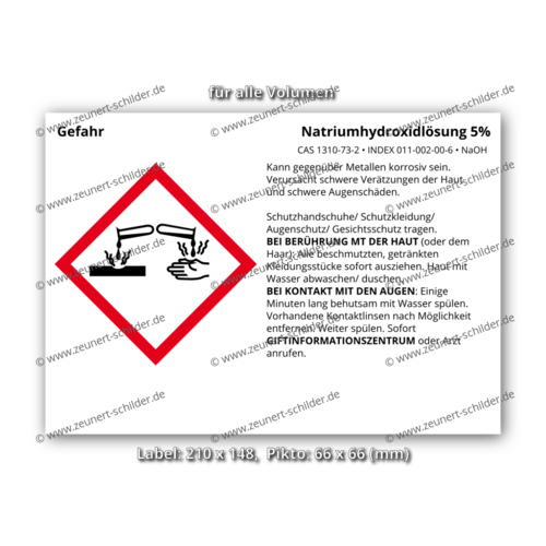 Natriumhydroxidlösung 5%, CAS 1310-73-2