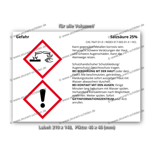 Salzsäure 25%, CAS 7647-01-0