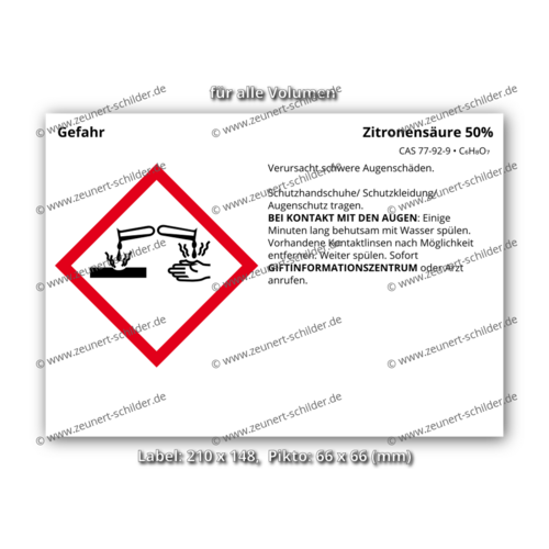 Zitronensäure 50%, CAS 77-92-9