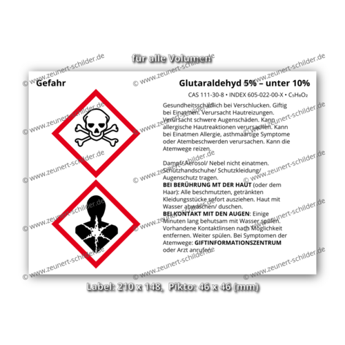 Glutaraldehyd 5% – unter 10%, CAS 111-30-8