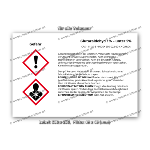 Glutaraldehyd 1% – unter 5%, CAS 111-30-8