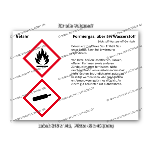 Formiergas, über 5% Wasserstoff, Stickstoff-Wasserstoff-Gemisch