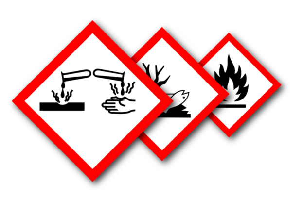 GHS / CLP Gefahrstoff-Piktogramme einzeln